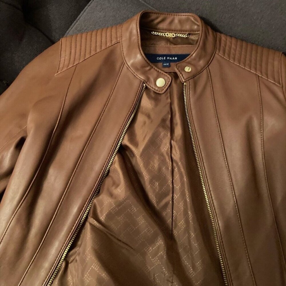 Cole Haan Leather Jacket Genuine leather Light Brown